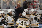 SUNRISE, FL - JANUARY 16: Head coach Claude Julien of the Boston Bruins directs players during a timeout against the Florida Panthers on January 16, 2012 at the BankAtlantic Center in Sunrise, Florida. The Bruins defeated the Panthers 3-2 in a shoot out. (Photo by Joel Auerbach/Getty Images)