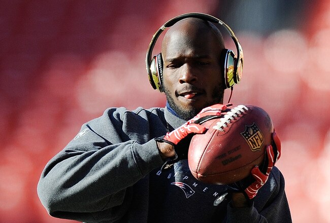 LANDOVER, MD - DECEMBER 11:   Chad Ochocinco #85 of the New England Patriots warms up before a game against the Washington Redskins at FedExField on December 11, 2011 in Landover, Maryland.  (Photo by Patrick McDermott/Getty Images)