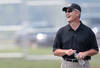 HEMPFIELD TOWNSHIP, PA - AUGUST 20:  Former Ohio State Unversity football head coach Jim Tressel laughs following Terrelle Pryor's pro day at a practice facility on August 20, 2011 in Hempfield Township, Pennsylvania.  (Photo by Jared Wickerham/Getty Images)