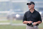 HEMPFIELD TOWNSHIP, PA - AUGUST 20:  Former Ohio State Unversity football head coach Jim Tressel laughs following Terrelle Pryor's pro day at a practice facility on August 20, 2011 in Hempfield Township, Pennsylvania.  (Photo by Jared Wickerham/Getty Images)