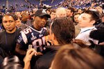 INDIANAPOLIS, IN - JANUARY 31:  Chad Ochocinco #85 of the New England Patriots answers questions from the media during Media Day ahead of Super Bowl XLVI against the New York Giants at Lucas Oil Stadium on January 31, 2012 in Indianapolis, Indiana.  (Photo by Michael Heiman/Getty Images)