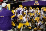 ATLANTA, GA - DECEMBER 03:  Head coach Les Miles of the LSU Tigers prepares to lead his team against the Georgia Bulldogs during the 2011 SEC Championship Game at Georgia Dome on December 3, 2011 in Atlanta, Georgia.  (Photo by Kevin C. Cox/Getty Images)