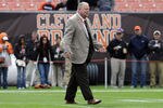 CLEVELAND, OH - OCTOBER 2:  Cleveland Browns president Mike Holmgren greets people on the field prior to to the game between the Cleveland Browns and the Tennessee Titans at Cleveland Browns Stadium on October 2, 2011 in Cleveland, Ohio. (Photo by Jason Miller/Getty Images)