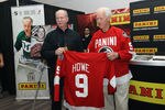 OTTAWA, ON - JANUARY 27:  Hockey Hall of Famer Gordie Howe (R) poses with his son Marty (L) during the NHL Fan Fair at the Ottawa Convention Centre on January 27, 2012 in Ottawa, Ontario, Canada.  (Photo by Bruce Bennett/Getty Images)