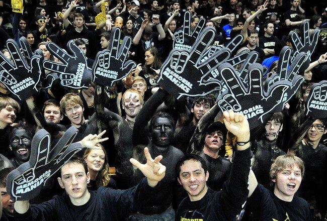 NASHVILLE, TN - FEBRUARY 12: Vanderbilt Commodores fans cheer before the start of a game against the Kentucky Wildcats at Memorial Gym on February 12, 2011 in Nashville, Tennessee.  (Photo by Grant Halverson/Getty Images)