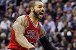 WASHINGTON, DC - JANUARY 30: Carlos Boozer #5 of the Chicago Bulls argues a call during the first half against the Washington Wizards at Verizon Center on January 30, 2012 in Washington, DC. NOTE TO USER: User expressly acknowledges and agrees that, by downloading and or using this photograph, User is consenting to the terms and conditions of the Getty Images License Agreement.  (Photo by Rob Carr/Getty Images)