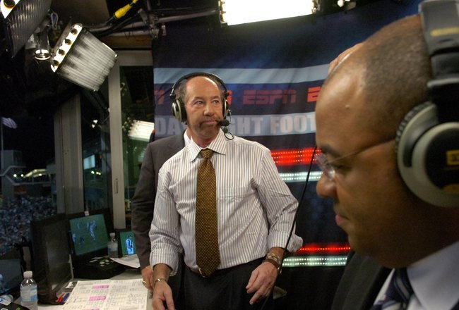 JACKSONVILLE, FL - OCTOBER 22: ESPN analyst Tony Kornheiser  checks play as the Jacksonville Jaguars host the Indianapolis Colts at the Jacksonville Municipal Stadium on October 22, 2007 in Jacksonville, Florida.  The Colts won 29 - 7. (Photo by Al Messerschmidt/Getty Images)
