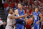 COLUMBUS, OH - NOVEMBER 29: Lenzelle Smith Jr. #32 of the Ohio State Buckeyes defends against Austin Rivers #0 of the Duke Blue Devils during first half action at Value City Arena on November 29, 2011 in Columbus, Ohio. (Photo by Joe Robbins/Getty Images)