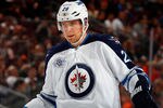 PHILADELPHIA, PA - JANUARY 31:  Blake Wheeler #26 of the Winnipeg Jets waits for a faceoff during an NHL hockey game against the Philadelphia Flyers at Wells Fargo Center on January 31, 2012 in Philadelphia, Pennsylvania.  (Photo by Paul Bereswill/Getty Images)