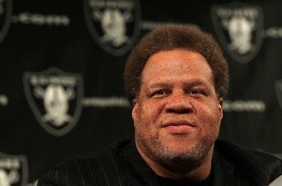 ALAMEDA, CA - JANUARY 30:  Raiders general manager Reggie McKenzie looks on during a press conference on January 30, 2012 in Alameda, California. Dennis Allen was introduced as the new coach of the Oakland Raiders, replacing Hue Jackson who was fired after one season.  (Photo by Justin Sullivan/Getty Images)