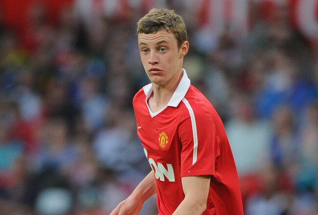 MANCHESTER, ENGLAND - APRIL 20:  William Keane of Manchester United on the ball during the FA Youth Cup Semi Final 2nd Leg between Manchester United and Chelsea at Old Trafford on April 20, 2011 in Manchester, England.  (Photo by Michael Regan/Getty Images)