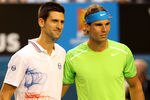 MELBOURNE, AUSTRALIA - JANUARY 29: Novak Djokovic of Serbia and Rafael Nadal of Spain pose prior to their men's final match during day fourteen of the 2012 Australian Open at Melbourne Park on January 29, 2012 in Melbourne, Australia.  (Photo by Quinn Rooney/Getty Images)