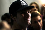 INDIANAPOLIS, IN - FEBRUARY 02:  Tom Brady #12 of the New England Patriots answers questions from the press during a media availability session for Super Bowl XLVI at the University Place Conference Center & Hotel on February 2, 2012 in Indianapolis, Indiana.  (Photo by Win McNamee/Getty Images)