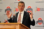 COLUMBUS, OH - NOVEMBER 28:  Urban Meyer speaks to the media after being introduced as the new head coach of Ohio State football on November 28, 2011 in Columbus, Ohio. (Photo by Jamie Sabau/Getty Images)