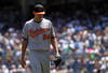 NEW YORK, NY - JULY 30:  Chris Tillman #24 of the Baltimore Orioles walks to the dugout against the New York Yankees  during game one of their double header on July 30, 2011 at Yankee Stadium in the Bronx borough of New York City.  (Photo by Nick Laham/Getty Images)