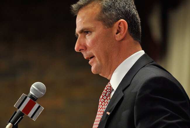 COLUMBUS, OH - NOVEMBER 28:  Urban Meyer speaks to the media after being introduced as the new head coach of Ohio State football on November 28, 2011 in Columbus, Ohio. (Photo by Jamie Sabau/Getty Images)