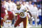 Defensive back Darrell Green of the Washington Redskins moves down the field during a game against the Los Angeles Rams at Anaheim Stadium in Anaheim, California. The Redskins won the game, 27-21.