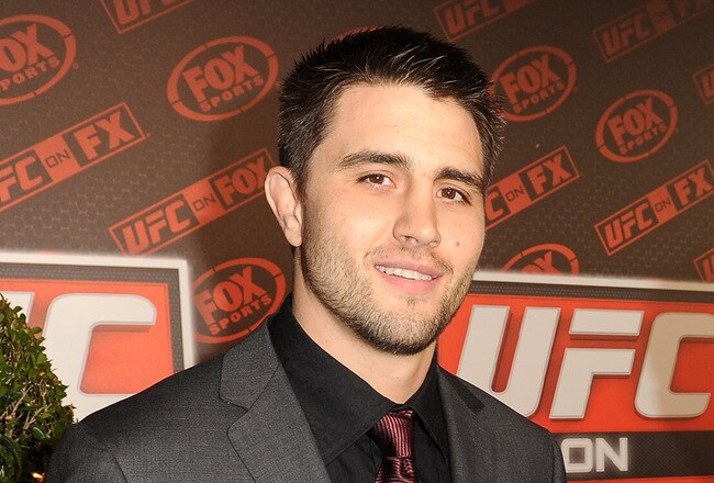 ANAHEIM, CA - NOVEMBER 12:  Mixed martial arts fighters Carlos Condit (L) and Dominick Cruz attend UFC on Fox:  Live Heavyweight Championship at the Honda Center on November 12, 2011 in Anaheim, California.  (Photo by Jason Merritt/Getty Images)