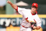 JUPITER, FL - MARCH 10:  Relief pitcher Shelby Miller #91 of the St Louis Cardinals pitches against the Washington Nationals at Roger Dean Stadium on March 10, 2010 in Jupiter, Florida.  (Photo by Doug Benc/Getty Images)