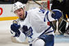 TORONTO, CANADA - FEBRUARY 1:  Clarke MacArthur #16 of the Toronto Maple Leafs celebrates his goal in a game against the Pittsburgh Penguins on February 1,2012 at the Air Canada Centre in Toronto, Canada. The Leafs defeated the Penguins 1-0. (Photo by Claus Andersen/Getty Images)