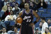 OAKLAND, CA - APRIL 8:  Karl Malone #32 of the Utah Jazz holds the ball during the game against the Golden State Warriors at The Arena in Oakland on April 8, 2003 in Oakland, California.  The Warriors won 128-102.  NOTE TO USER: User expressly acknowledges and agrees that, by downloading and/or using this Photograph, User is consenting to the terms and conditions of the Getty Images License Agreement. (Photo by Jed Jacobsohn/Getty Images)