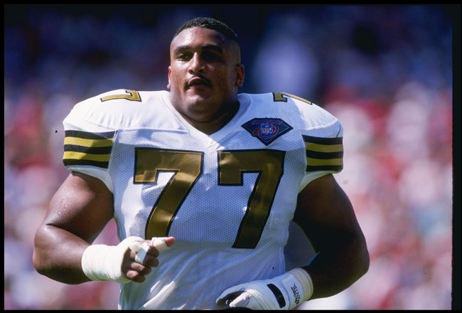 25 Sep 1994: Offensive lineman William Roaf of the New Orleans Saints looks on during a game against the San Francsico 49ers at Candlestick Park in San Francisco, California. The 49ers won the game, 24-13.