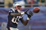 FOXBORO, MA - SEPTEMBER 1:   Chad Ochocinco #85 of the New England Patriots completes a drill before a game with the New York Giants at Gillette Stadium on September 1, 2011 in Foxboro, Massachusetts. (Photo by Jim Rogash/Getty Images)