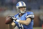 DETROIT, MI - NOVEMBER 20: Matthew Stafford #9 of the Detroit Lions warms up prior to the start of the game against the Carolina Panthers at Ford Field on November 20, 2011 in Detroit, Michigan.  (Photo by Leon Halip/Getty Images)