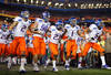 GLENDALE, AZ - JANUARY 04:  The Boise State Broncos enter the field to take on the TCU Horned Frogs before the Tostitos Fiesta Bowl at the Universtity of Phoenix Stadium on January 4, 2010 in Glendale, Arizona.  (Photo by Christian Petersen/Getty Images)