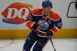 EDMONTON, CANADA - SEPTEMBER 23: Sam Gagner #89 of the Edmonton Oilers skates against the Calgary Flames on September 23, 2011 at Rexall Place in Edmonton, Alberta, Canada. (Photo by Dale MacMillan/Getty Images)
