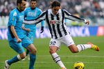 TURIN, ITALY - FEBRUARY 05:  Alessandro Matri (R) of Juventus FC in action against Claudio Terzi of AC Siena during the Serie A match between Juventus FC and AC Siena at Juventus Arena on February 5, 2012 in Turin, Italy.  (Photo by Valerio Pennicino/Getty Images)