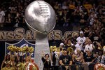 NEW ORLEANS - SEPTEMBER 09:  Harry Connick Jr. leads a float out onto the field which carried the Vince Lombardi Super Bowl Trophy which was won last year by the New Orleans Saints prior to the Saints playing against the Minnesota Vikings at Louisiana Superdome on September 9, 2010 in New Orleans, Louisiana. Also on the float is Saints team owner Tom Benson, his wife Gayle and his daughter, Executive Vice President Rita Benson Leblanc.  (Photo by Ronald Martinez/Getty Images)