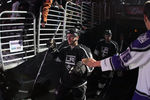LOS ANGELES, CA - DECEMBER 26:  Mike Richards #10 of the Los Angeles Kings makes his way to the ice prior to the NHL game against the Phoenix Coyotes at Staples Center on December 26, 2011 in Los Angeles, California. The Kings defeated the Coyotes 4-3.  (Photo by Victor Decolongon/Getty Images)