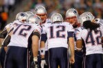 PHILADELPHIA, PA - NOVEMBER 27:  Tom Brady #12 of the New England Patriots huddles up with his teammates on offense against the Philadelphia Eagles at Lincoln Financial Field on November 27, 2011 in Philadelphia, Pennsylvania. The Patriots won 38-20. (Photo by Rich Schultz/Getty Images)