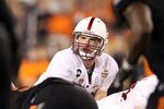 GLENDALE, AZ - JANUARY 02:  Andrew Luck #12 of the Stanford Cardinal prepares to snap the football during the Tostitos Fiesta Bowl against the Oklahoma State Cowboys on January 2, 2012 at University of Phoenix Stadium in Glendale, Arizona.  (Photo by Christian Petersen/Getty Images)