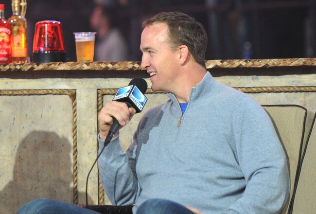 INDIANAPOLIS, IN - FEBRUARY 04:  NFL player Peyton Manning speaks at DIRECTV's Sixth Annual Celebrity Beach Bowl Game at Victory Field on February 4, 2012 in Indianapolis, Indiana.  (Photo by Michael Buckner/Getty Images for DirecTV)