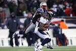 FOXBORO, MA - JANUARY 14:  Demaryius Thomas #88 of the Denver Broncos makes a reception against Kyle Arrington #24 of the New England Patriots during their AFC Divisional Playoff Game at Gillette Stadium on January 14, 2012 in Foxboro, Massachusetts.  (Photo by Elsa/Getty Images)