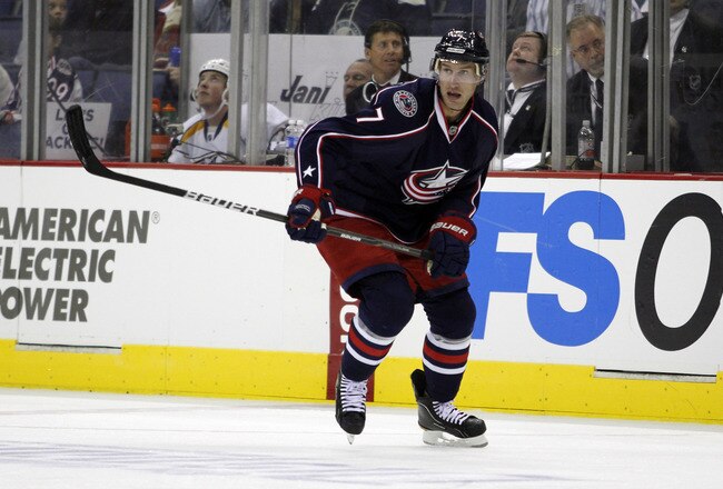 COLUMBUS, OH - OCTOBER 07:  Jeff Carter #7 of the Columbus Blue Jackets skates against the Nashville Predators during the game at Nationwide Arena on October 7, 2011 in Columbus, Ohio.  (Photo by Justin K. Aller/Getty Images)