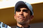 ALPE D'HUEZ, FRANCE - JULY 22:  Alberto Contador of Spain and Saxo Bank Sungard looks disappointed after receiving the performance of the day award but heads into the final two stages 03'55@@ adrift of the race leader after Stage 19 of the 2011 Tour de France from  Modane to Alpe d'Huez  on July 22, 2011 in Alpe d'Huez, France.  (Photo by Michael Steele/Getty Images)