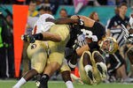 ORLANDO, FL - DECEMBER 29: Tight end Tyler Eifert #80 of the Notre Dame Fight Irish runs upfield with a pass against the Florida State Seminoles in the Champs Sports Bowl December 29, 2011 at the Florida Citrus Bowl in Orlando, Florida.  FSU won 21 - 7. (Photo by Al Messerschmidt/Getty Images)
