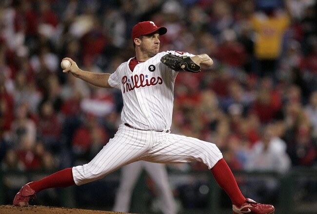 PHILADELPHIA, PA - SEPTEMBER 17: Roy Oswalt #44 of the Philadelphia Phillies delivers a pitch during the first inning against the St. Louis Cardinals in a game on September 17, 2011 at Citizens Bank Park in Philadelphia, Pennsylvania. (Photo by Rich Schultz/Getty Images)