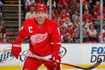 DETROIT, MI - OCTOBER 07: Nicklas Lidstrom #5 of the Detroit Red Wings skates against the Ottawa Senators at Joe Louis Arena on October 7, 2011 in Detroit, Michigan. Detroit won the game 5-3. (Photo by Gregory Shamus/Getty Images)