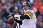 DENVER, CO - JANUARY 08:  Quarterback Ben Roethlisberger #7 of the Pittsburgh Steelers drops back to pass against the Denver Broncos during the Wild Card Playoffs at Sports Authority Field at Mile High on January 8, 2012 in Denver, Colorado.  (Photo by Jeff Gross/Getty Images)