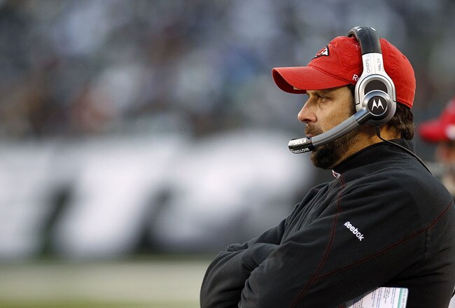 EAST RUTHERFORD, NJ - DECEMBER 11:  Kansas City Chiefs head coach Todd Haley stands on the sidelines during a game against the New York Jets at MetLife Stadium on December 11, 2011 in East Rutherford, New Jersey.  (Photo by Jeff Zelevansky/Getty Images)