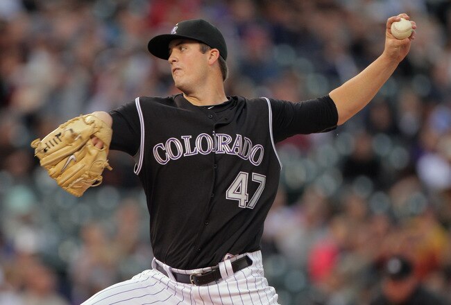 DENVER, CO - SEPTEMBER 17:  Starting pitcher Drew Pomeranz #47 of the Colorado Rockies delivers against the San Francisco Giants at Coors Field on September 17, 2011 in Denver, Colorado.  (Photo by Doug Pensinger/Getty Images)
