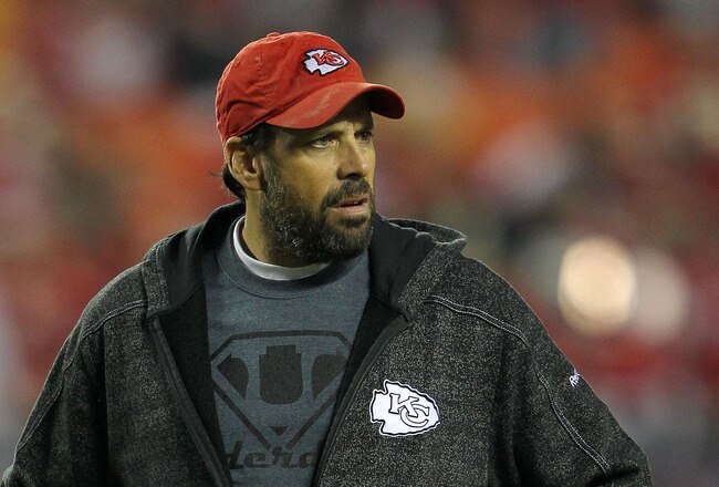 KANSAS CITY, MO - OCTOBER 31:  Head coach Todd Haley of the Kansas City Chiefs looks on prior to playing the San Diego Chargers at Arrowhead Stadium on October 31, 2011 in Kansas City, Missouri.  (Photo by Jamie Squire/Getty Images)