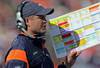DENVER - SEPTEMBER 14:  Quarterback coach Jeremy Bates of the Denver Broncos gives direction against the San Diego Chargers during NFL action at Invesco Field at Mile High on September 14, 2008 in Denver, Colorado. The Broncos defeated the Chargers 39-38.  (Photo by Doug Pensinger/Getty Images)