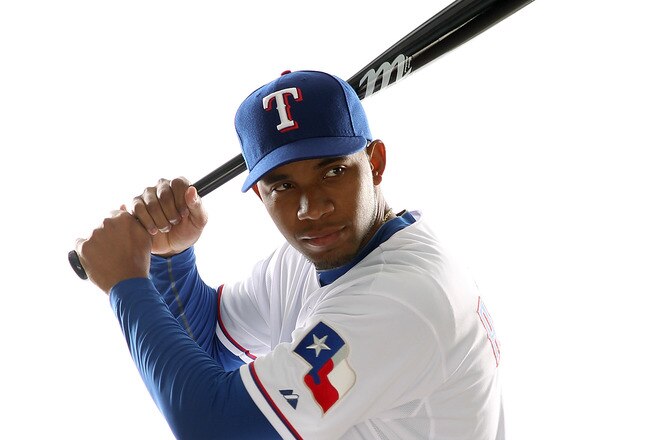 SURPRISE, AZ - FEBRUARY 25:  Elvis Andrus #1 of the Texas Rangers poses for a portrait during Spring Training Media Day on February 25, 2011 at Surprise Stadium in Surprise, Arizona.  (Photo by Jonathan Ferrey/Getty Images)