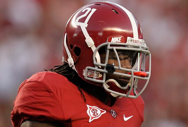 TUSCALOOSA, AL - OCTOBER 08:  Dre Kirkpatrick #21 of the Alabama Crimson Tide against the Vanderbilt Commodores at Bryant-Denny Stadium on October 8, 2011 in Tuscaloosa, Alabama.  (Photo by Kevin C. Cox/Getty Images)