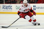 NEWARK, NJ - NOVEMBER 08: Tuomo Ruutu #15 of the Carolina Hurricanes skates against the New Jersey Devils at the Prudential Center on November 8, 2011 in Newark, New Jersey. The Devils defeated the Hurricanes 3-2.  (Photo by Bruce Bennett/Getty Images)